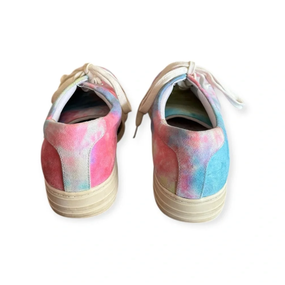 Born in California pink blue platform 1" lace up fashion sneakers Sz 7 - Picture 3 of 11